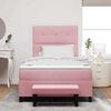 vidaXL Lit &agrave; ressorts avec matelas Rose 120 x 190 cm Velours