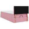 vidaXL Cadre de lit ottoman avec matelas rose 100x200 cm velours