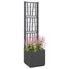 vidaXL Bac &agrave; Fleurs Gris fonc&eacute; 36 x 36 x 140 cm Plastique