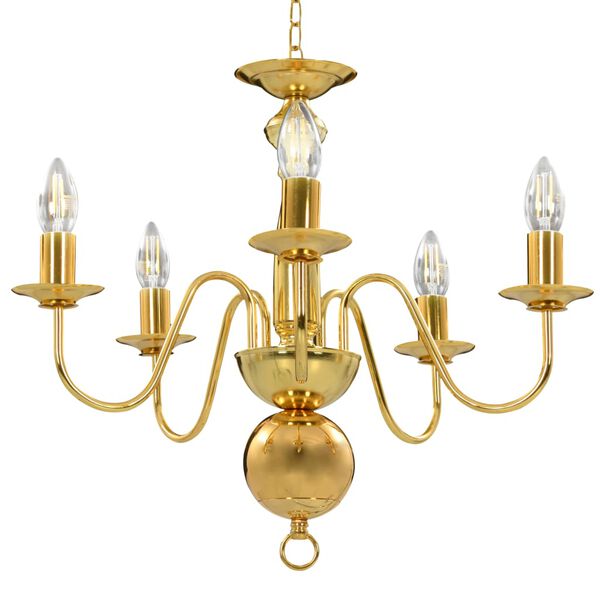 vidaXL Lustre Doré 5 ampoules E14