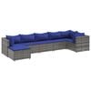 vidaXL Salon de jardin 7 pcs avec coussins Gris R&eacute;sine tress&eacute;e