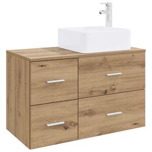 vidaXL Ensemble de mobilier de salle de bain 2 pcs Ch&ecirc;ne artisanal