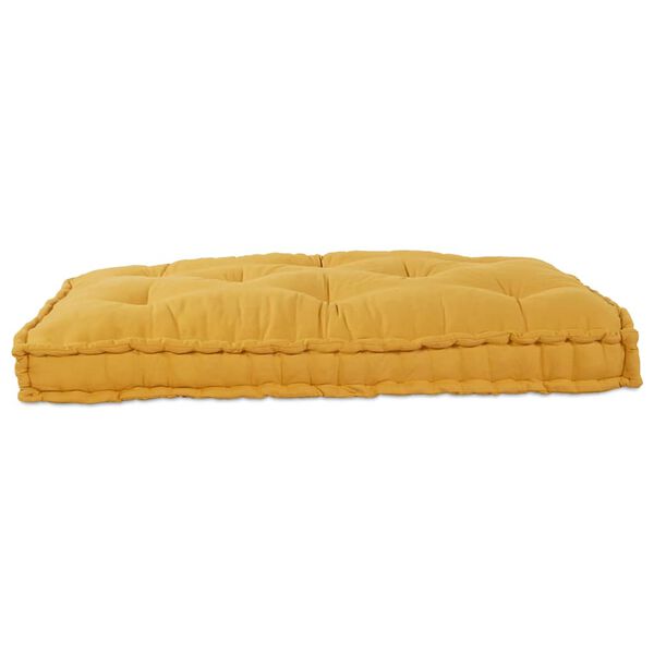 vidaXL Coussin de canap&eacute; sur palette Jaune tissu