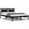 vidaXL Cadre de lit sans matelas noir 140x190 cm bois massif