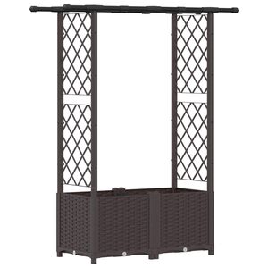 vidaXL Lit &Eacute;lev&eacute; avec Treillis et Toit Marron 124,5 x 40 x 136 cm PP