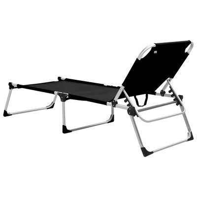 vidaXL Chaise longue pliable extra haute pour seniors Noir Aluminium