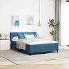 vidaXL Lit &agrave; ressorts avec matelas Bleu fonc&eacute; 190 x 140 cm Polyester