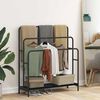 vidaXL Porte-v&ecirc;tements Ch&ecirc;ne noir 90 x 30 x 100,5 cm Bois d'ing&eacute;nierie