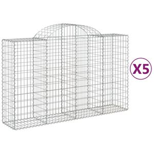 vidaXL Paniers &agrave; gabions arqu&eacute;s 5 pcs 200x50x120/140 cm Fer galvanis&eacute;