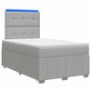 vidaXL Lit boxspring LED avec matelas Gris clair 120 x 190 cm Tissu