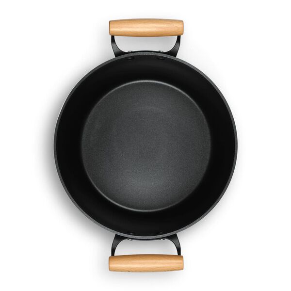 Livoo Marmite avec poign&eacute;es en bois 24 cm 5 L Vert