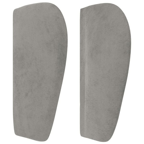 vidaXL T&ecirc;te de lit avec oreilles Gris clair 147x23x78/88 cm Velours