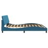 vidaXL Cadre de lit sans matelas Hanko bleu 200x200 cm velours