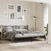 vidaXL Cadre de lit m&eacute;tal sans matelas avec t&ecirc;te de lit noir 193x203cm