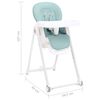vidaXL Chaise haute b&eacute;b&eacute; Turquoise Aluminium
