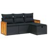 vidaXL Salon de jardin 4 pcs avec coussins noir r&eacute;sine tress&eacute;e