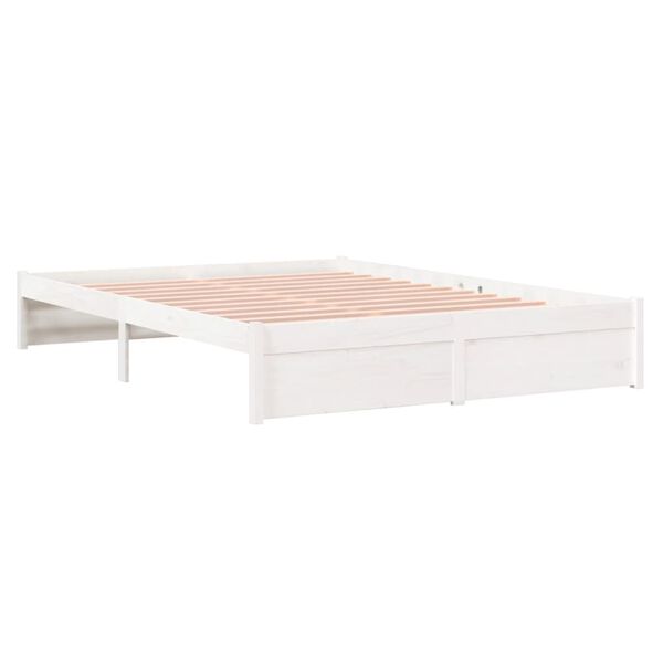 vidaXL Cadre de lit sans matelas blanc bois massif 160x200 cm