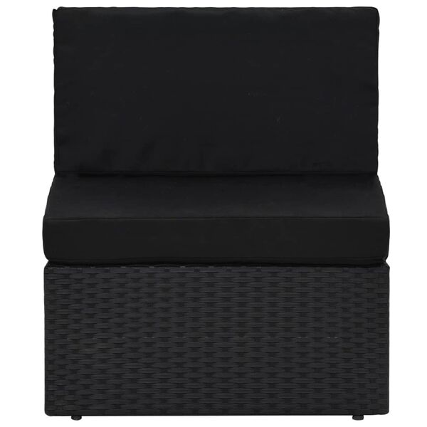 vidaXL Salon de jardin 6 pcs avec coussins Noir R&eacute;sine tress&eacute;e