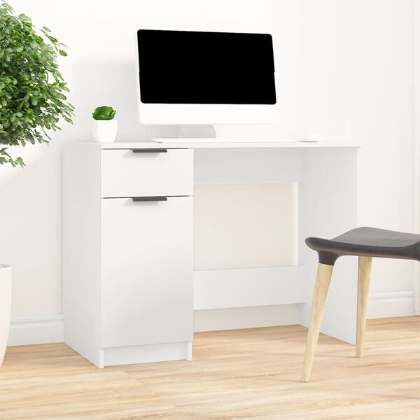vidaXL Bureau Blanc 100x50x75 cm Bois d'ingénierie
