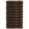 vidaXL Serviettes de sauna de qualit&eacute; sup&eacute;rieure SOLUND 10 pcs marron