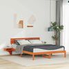 vidaXL Cadre de lit avec t&ecirc;te de lit Brun cire 150 x 200 cm Pin massif