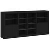 vidaXL Buffet avec lumi&egrave;res LED noir 202x37x100 cm