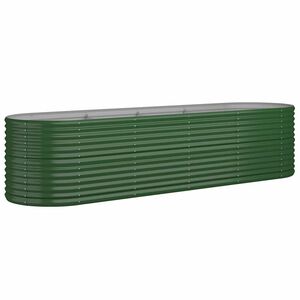 vidaXL Lit sur&eacute;lev&eacute; de jardin Acier galvanis&eacute; 296x80x68 cm Vert