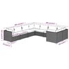 vidaXL Salon de jardin 8 pcs avec coussins R&eacute;sine tress&eacute;e Noir