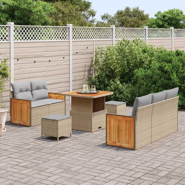 vidaXL Ensemble de canap&eacute; de jardin 8 pcs beige et gris clair