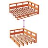 vidaXL Lit biblioth&egrave;que sans matelas cire marron 160x200 cm pin massif