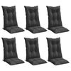 vidaXL Coussins de chaise &agrave; dossier haut lot de 6 anthracite m&eacute;lang&eacute;