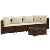 vidaXL Salon de jardin avec coussins 5 pcs marron r&eacute;sine tress&eacute;e