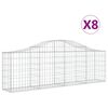 vidaXL Paniers &agrave; gabions arqu&eacute;s 8 pcs 200x30x60/80 cm Fer galvanis&eacute;