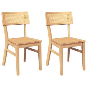 vidaXL Chaises &agrave; manger 2 pcs bois massif caoutchouc