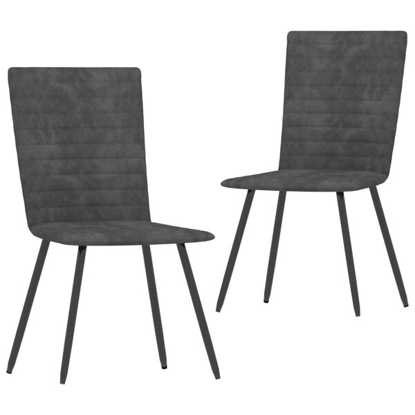 vidaXL Chaises &agrave; manger lot de 2 gris velours