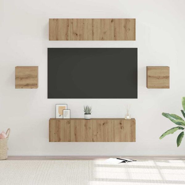 vidaXL Ensemble meuble TV 6 pcs Ch&ecirc;ne artisanal Bois d'ing&eacute;nierie
