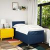 vidaXL Sommier &agrave; lattes de lit avec matelas Bleu 100x200 cm Tissu