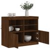 vidaXL Buffet avec lumi&egrave;res LED ch&ecirc;ne marron 81x37x67 cm