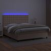 vidaXL Sommier &agrave; lattes de lit avec matelas LED Cappuccino 160x200 cm