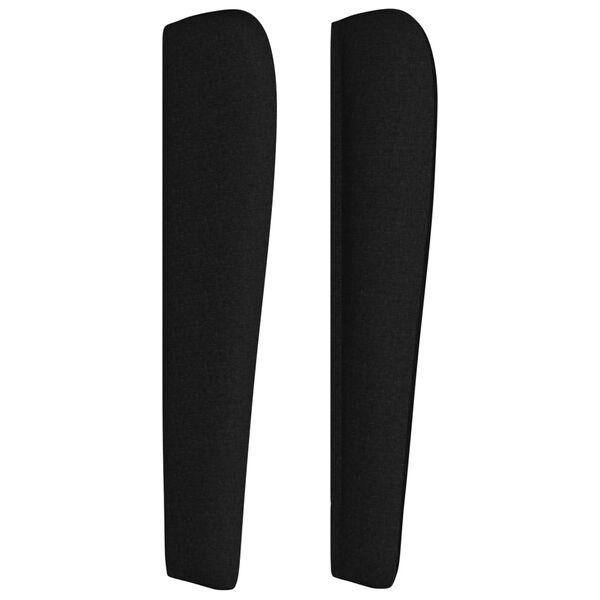 vidaXL T&ecirc;te de lit avec oreilles Noir 183x23x118/128 cm Tissu