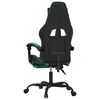 vidaXL Chaise de jeu pivotante et repose-pied Noir et vert Similicuir