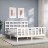 vidaXL Cadre de lit sans matelas blanc bois de pin massif