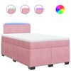 vidaXL Sommier &agrave; lattes de lit avec matelas rose 120x190 cm velours