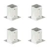 vidaXL Ancres de poteau 4 pcs M&eacute;tal galvanis&eacute; 91 mm