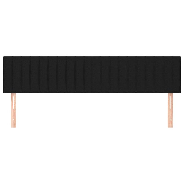 vidaXL T&ecirc;tes de lit Noir 200x5x78/88 cm Tissu