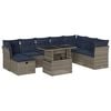vidaXL Ensemble de canap&eacute; de jardin 9 pcs avec coussins gris r&eacute;sine tress&eacute;e