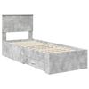 vidaXL Cadre de lit Gris B&eacute;ton et Argent 70 x 190 cm Bois d'ing&eacute;nierie