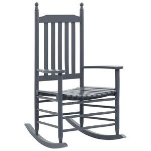 vidaXL Chaise &agrave; bascule avec si&egrave;ge incurv&eacute; Gris Bois de peuplier