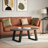 vidaXL Pieds de table basse en U, 2 pi&egrave;ces, noir, 60 x (42-43) cm, acier