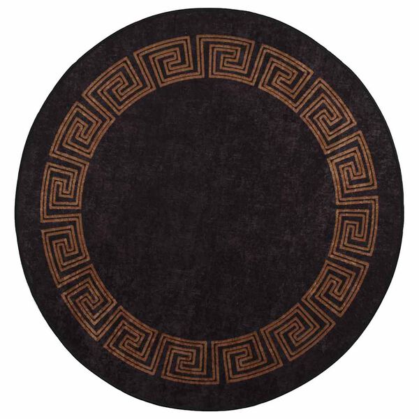 vidaXL Tapis lavable &phi;120 cm noir et dor&eacute;